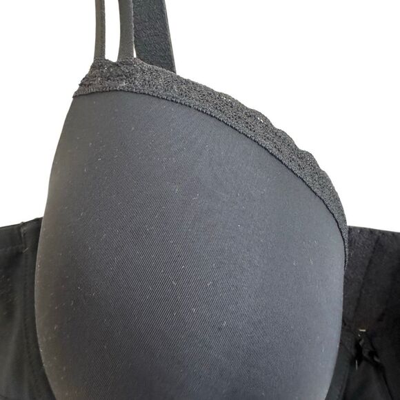 NEW Aerie Real Happy Demi Underwire Bra Black Lightly Lined Mesh Sides Size 40C - Picture 3 of 6